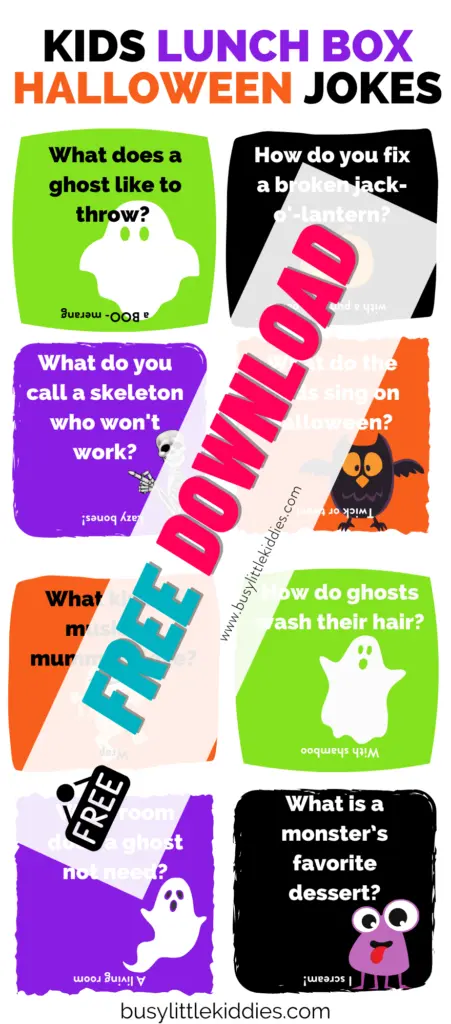 Lunch box jokes Halloween Jokes-- free download