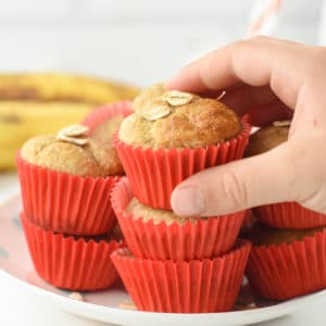 3 ingredient Banana Oatmeal Muffins
