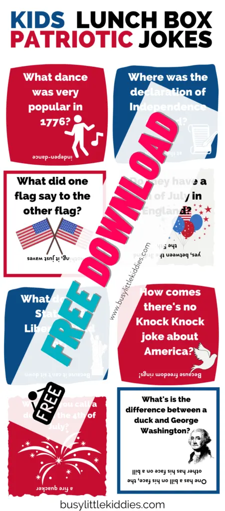 Kids Lunch box jokes for patriotic day-free download