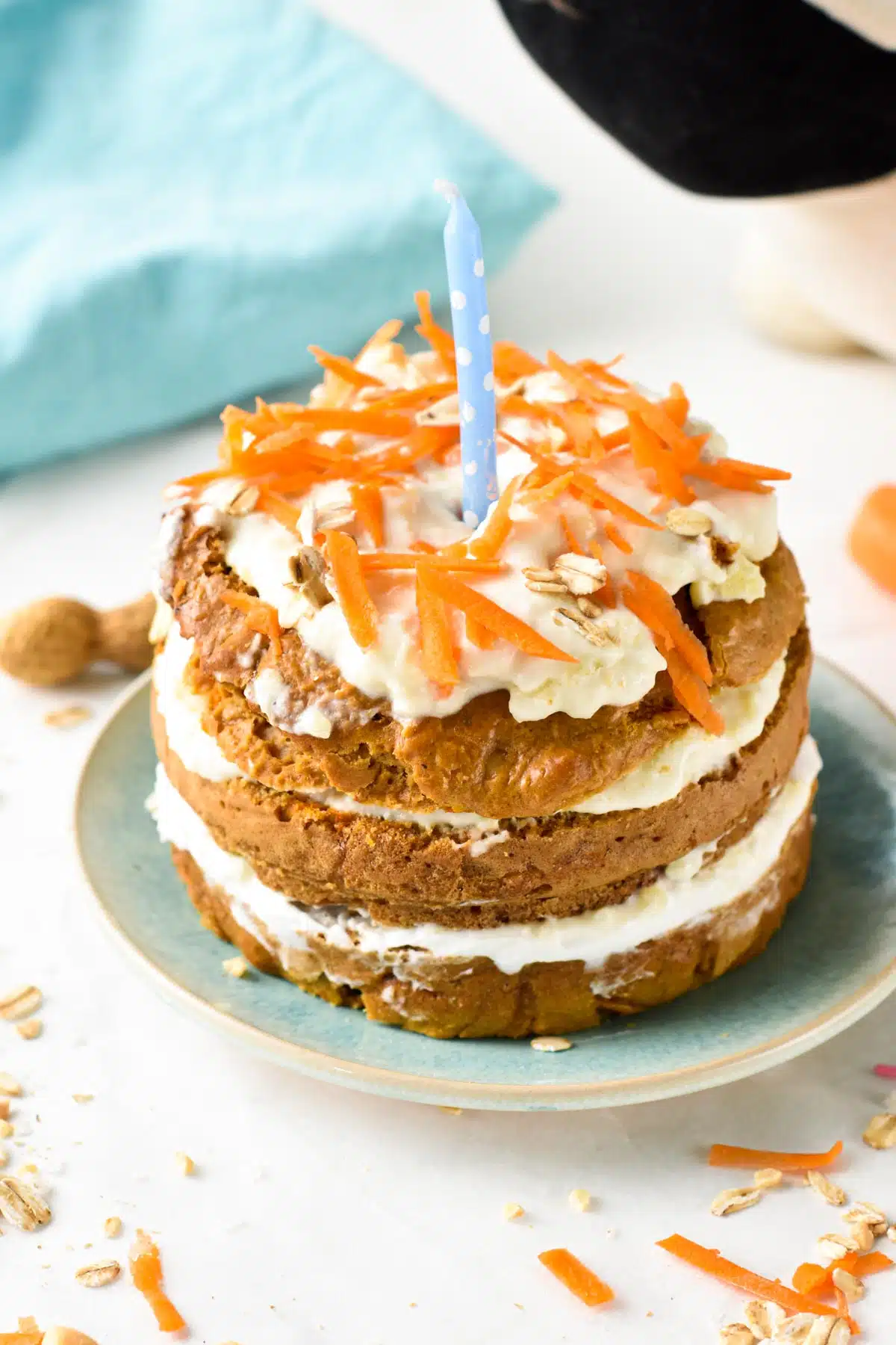 This Carrot Cake for Dogs is an easy, healthy dog cake recipe perfect to celebrate your dog's birthday. It's easy to make in one bowl and packed with nutrients that are good for your dog's skin and body.
