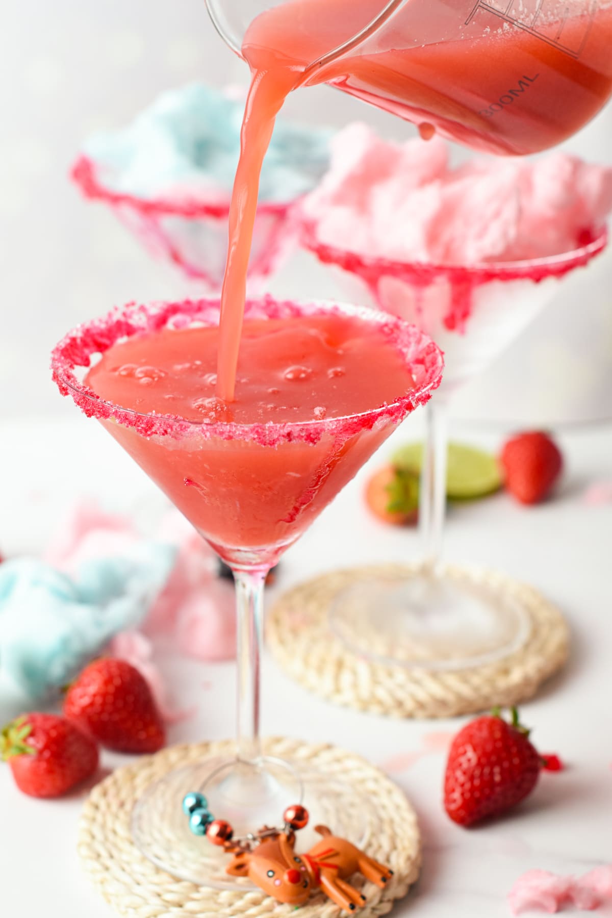 Cotton Candy Mocktails Non alcoholic Drink Cocktail for kids new year birthday party food