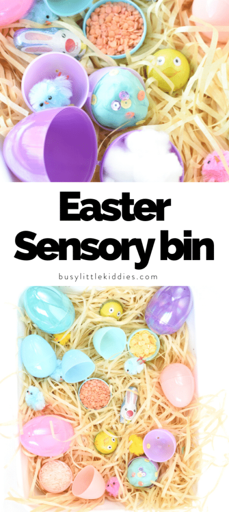 Easter sensory bin for toddlers