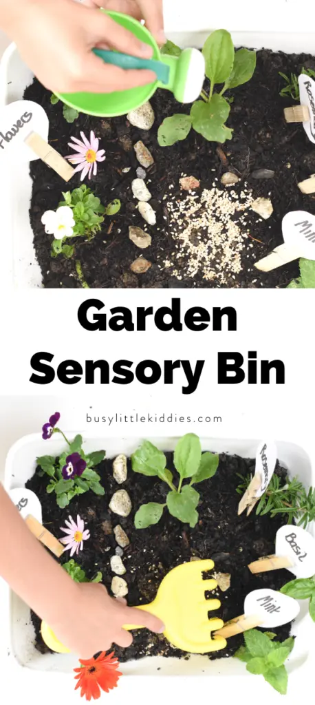 Garden sensory bin