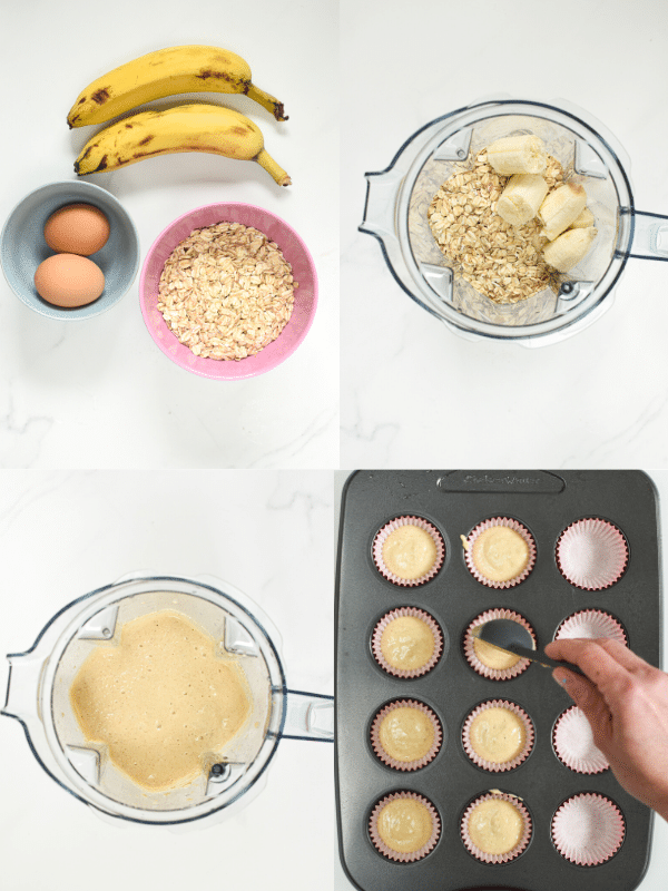 How to make 3 INGREDIENTS Banana Oatmeal Muffins