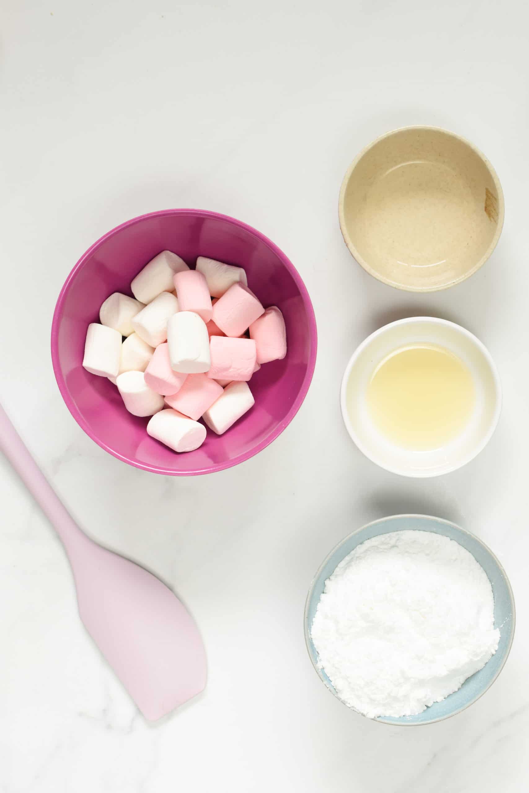 Ingredients marshmallow playdough