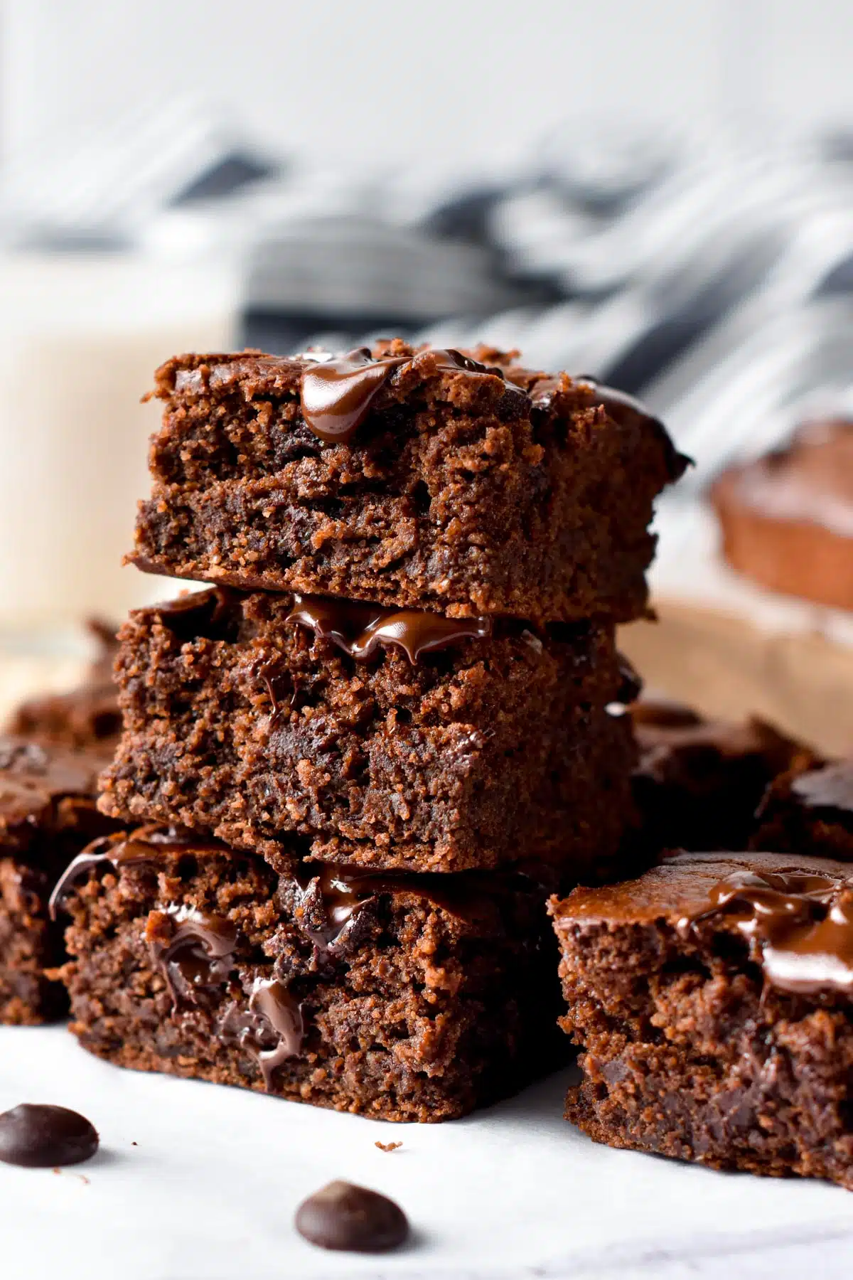 a stack of homemade Lactation Brownies