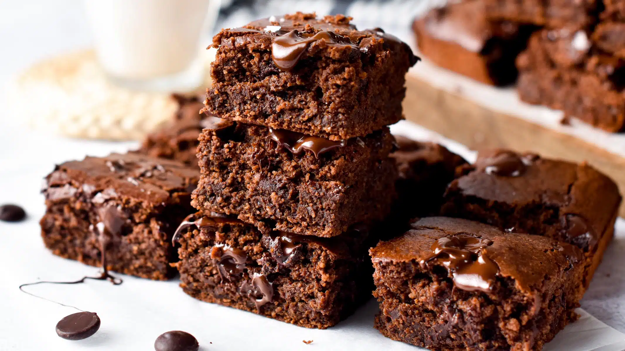 a stack of homemade Lactation Brownies