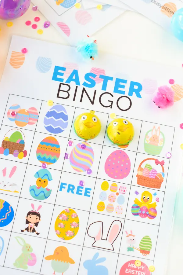 Printable Easter bingo game cards