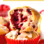 These Raspberry Lemon Muffins are easy raspberry muffins with a hint of lemon and sweet lemon glazing. A perfect fruit muffin for berry lovers.