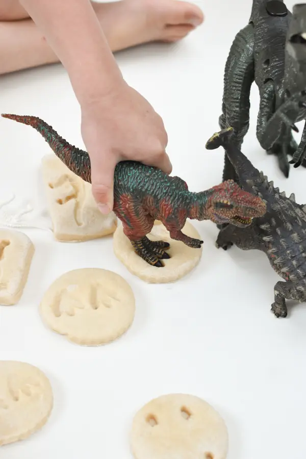 Salt dough dinosaur fossils at home