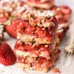 Strawberry Slice Crumble Bars Breakfast for kids Vegan Gluten free Dairy free Healthy busy little kiddies