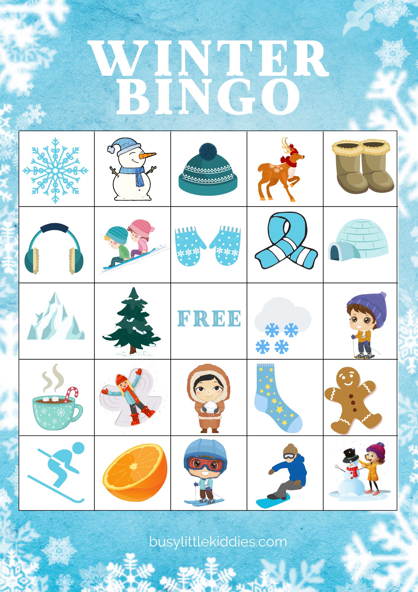 Winter Bingo Free Printable